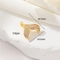 14K gold plated mermaid tail pendant with pink zircon, size 14.7mm x 14.1mm, 0.9g - 14K Gold Fishtail - Pink Zircon