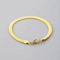 Elegant gold herringbone snake chain bracelet with polished finish and lobster clasp - Herringbone Chain 5mm