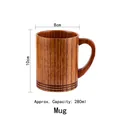 Handcrafted wooden mug with 280ml capacity and ergonomic handle for home or office - Mug