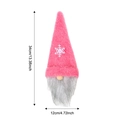 Pink Christmas gnome bottle cover with white snowflake pattern and dimensions 34x12cm - Plush Snowflake Cover-Pink