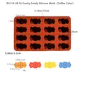 Brown 16-cavity silicone candy mold for DIY Halloween sweets and treats baking - 16-Cavity Candy Style (D5118-2B)