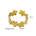 Detail of golden five-petal flower open ring with dimensions 2cm and 2.3g weight - Gold-Small Flower