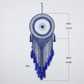 Blau-weißer Traumfänger mit bösem Blick Motiv und Federn, 40cm Ring Durchmesser - Ms4045 / Wie abgebildet