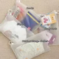 Frosted translucent zipper bags with O-ring handles for organizing snacks and clothes - 23*14cm / White