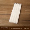 Set of four white vintage dinner candles 20cm height on dark wood grain background - White Short