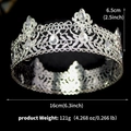 Silver Baroque vintage crown for kings and brides with crystals in side view profile - Silver