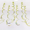 Set of 6 metallic golden PVC spiral swirl hanging decorations for party and ceiling events - Set of 6 / Grass Green