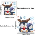 Size guide for Christmas penguin toilet stickers showing receive size 29x29cm and layout - PH-QTC93/Winter Penguins