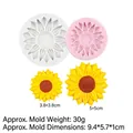 Duo zonnebloem siliconen mal met afgewerkte gele fondant voor taartdecoratie - Dubbele Zonnebloem Stijl (A355) / Grijs