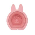 Pink rabbit-shaped collapsible silicone makeup brush cleaning bowl with textured surface - Rabbit / Pink
