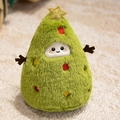 Simpatico peluche a forma di albero di Natale verde con stella dorata e faccina - 18cm(0.15kg) / Albero di Natale