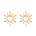 Boucles d'oreilles soleil évidées vintage finition dorée à tiges radiales - Style Anneau Radial Doré (DZ-385)