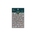 Autocollants 5D pour ongles de Noël avec motifs de rennes pailletés or rose et argent - Style Relief 5D de Renne de Flocon de Neige en Or Rose et Argent (KX167)