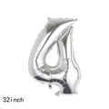 32-inch silver number 4 foil balloon for birthday party and festive event decoration - Number 4 / Silver