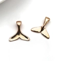 Gold plated whale tail charms for ocean themed DIY bracelets and jewelry making - Whale Mermaid Tail / 16.5x16mm / Rose Gold