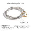 Specifiche delle dimensioni del bracciale a tre strati in acciaio inox con cuore - Bracciale Rigido Sovrapponibile Multistrato Cuore Bicolore (YYBL025045)