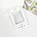 White music player style card holder for ID cards and polaroid photos with clear window - No Accessories / White