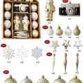 Set di decorazioni natalizie argento e oro con stelle e figurine di astronauti - Confezione Regalo Astronauta (Fotocamera/Oro)