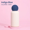 350ml 316 stainless steel insulated bottle in ivory white with an indigo blue cap - Ivory White Body with Indigo Blue Ball Lid