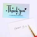Holographic Thank You cards for small business support with writable rainbow surface - Style 11