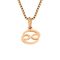 Collana zodiaco oro rosa con ciondolo Cancro su una catena a maglia veneziana lucida - Cancro / Oro rosa