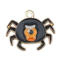 Black cartoon spider charm with orange single eye for Halloween jewelry making - 1pc Black Big Eye Spider (17x21mm)