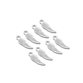 Set of 8 silver wing-shaped stainless steel charms for DIY jewelry making and crafts - 19*6 Wing Pendant / Steel