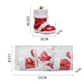 Rote Weihnachtsstiefel-Anhänger mit weißem Glitzerdekor und goldener Aufhängeschnur - Stiefel (3er Set)