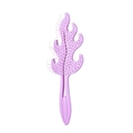 Flame-shaped hollow hair brush in light purple for volumizing and scalp massage - Flame Shape / Purple Flame