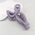Elegant 13cm matte purple butterfly bow hair claw clip for chic bun hairstyles - Glossy Light Purple
