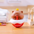 Cute brown capybara toy for electric bike handles featuring a red and white base - 3040A Capybara Tumbler
