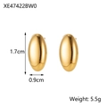 Minimalistische ovale Creolen aus goldenem Titanstahl mit poliertem Spiegel-Finish - Minimalistische Ovale Ohrstecker (XE47422BW0) / Gold / 1,7 cm x 0,9 cm