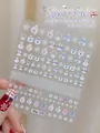 Goldene Weihnachts-Nagelaufkleber mit Schneemann, Rentier und Schneeflocken Mustern - Weihnachten Nagelsticker Aha-075