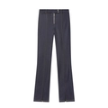 Donkerblauwe denim broek met hoge taille, ritssluiting vooraan en stijlvolle splitzoom - XS / Donkerblauwe Broek