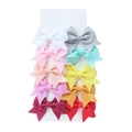 Set di 10 fermagli per capelli in nastro grosgrain multicolore per neonati e bambine - Stile 33