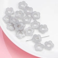 14mm light gray flower acrylic bead for DIY earrings jewelry making with hole detail - 14mm / 8# Transparent Dyeing (kp6522)