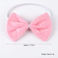 Pink plush bow tie accessory for Halloween animal costume with elastic strap - Regular Bowtie / Pink
