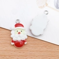 3D Santa Claus resin charm accessory for DIY Christmas jewelry in red and white - Red Santa Claus