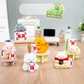 Figurine de panda mignon en résine avec tuile de mahjong pour bureau - Série Gang Up / Ensemble complet (6 pièces)