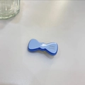 Blue jelly bow hair clip with handmade gold lettering on a clean grey surface - Blue - Thickened Bowknot