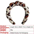 Thick leopard print bubble flannel sponge headband with 18x17x3cm dimensions - 17# White Black Brown Leopard Style