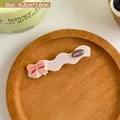 Barrette à cheveux rose ondulée avec motif smile et nœud, 6,2x1,6 cm, accessoire de mode - 3# Pince Noeud Rose Clair