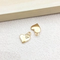 Golden heart charms with rose pattern and smooth finish for DIY jewelry making - 1pc Rose Heart Charm