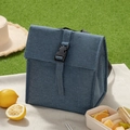Borsa termica blu in tessuto Oxford con chiusura a fibbia in un set da picnic - Blu navy