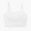 White high-impact sports bra with thin double straps and high-elastic nylon fabric - S / White