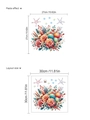 Marine-Thema Wandtattoo mit rosa Blumen und Muscheln selbstklebend 30x30cm groß - ZA117/Meeresblumen