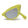Foldable cat eye sunglasses in vibrant lime green frame with grey tinted lenses - Grass Green Frame Silver Lens