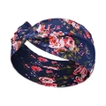 Bohemian dark blue floral knotted headband for yoga and summer beach style - 10# Dark Blue Red Floral