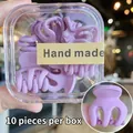 Mini pinzas para el cabello en color morado mate, set de 10 piezas con detalle pro - 10 Unidades/Caja / Púrpura elegante