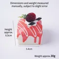 Realistic strawberry cream PU foam cake model with berry toppings and chocolate roll - Waxberry - Pink Jam Square Cake